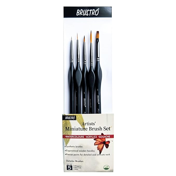 BRUSTRO Artists’ Miniature Precision Brushes - Set of 5
