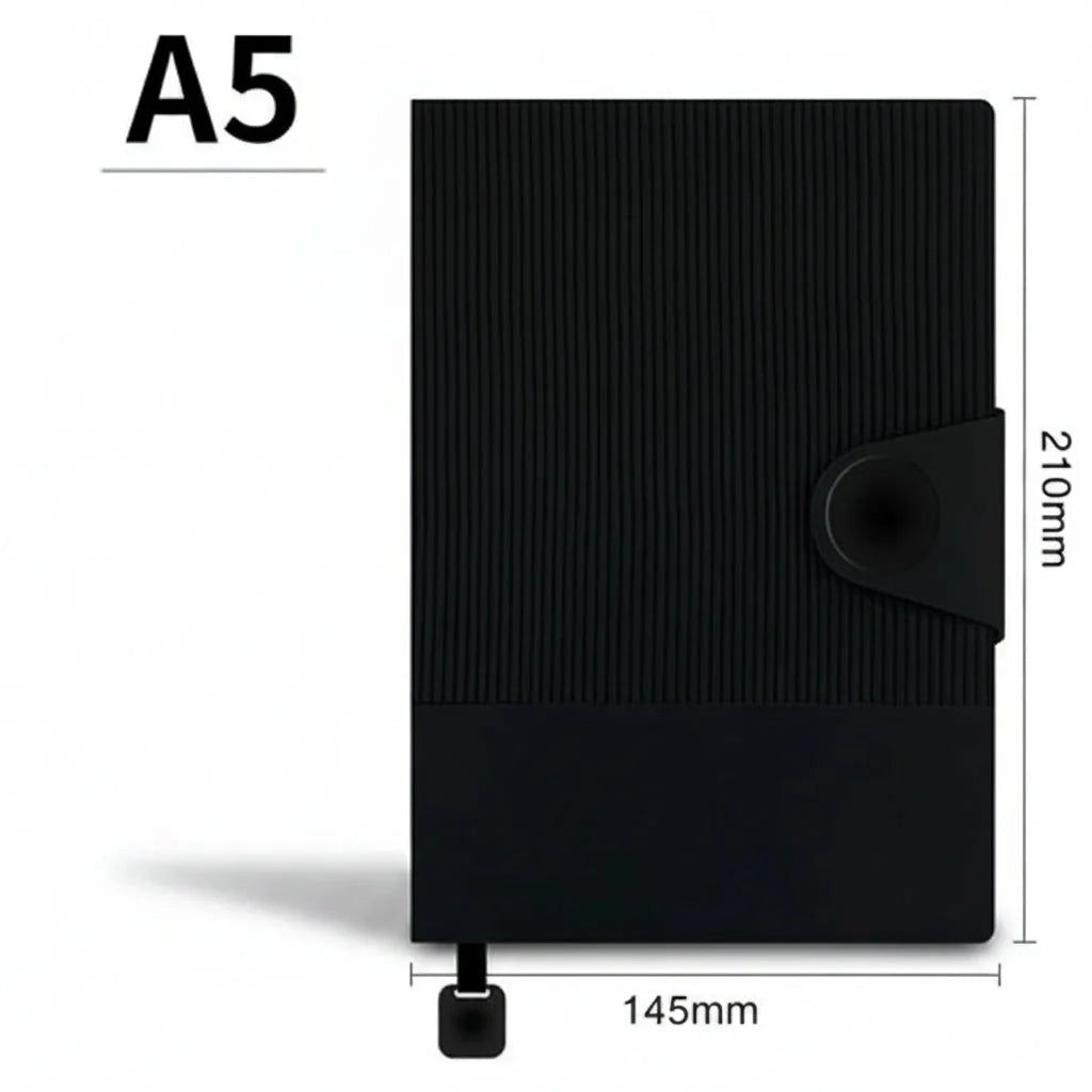 A5 Leather Buckled Diary with Magnetic Closure Office Meeting Notebook