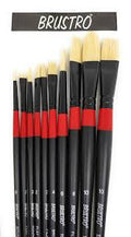 Brustro White Bristle Brush Set of 10 for Oil & Acrylic Painting
