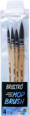 Brustro Mop Brush Set of 4 for Watercolor
