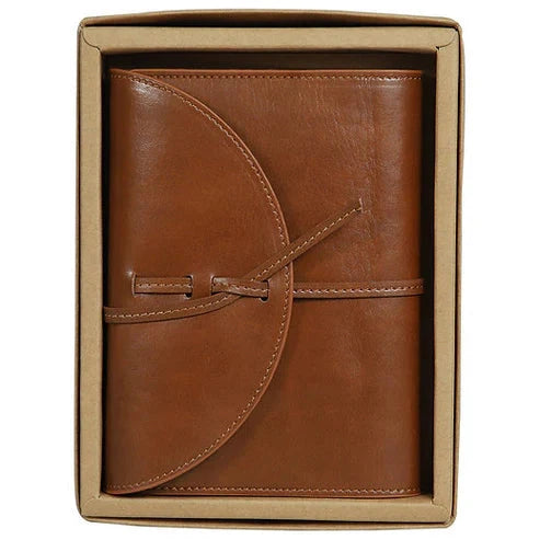 Premium Vintage A6 Leather Notebook Tan Brown