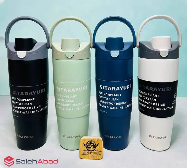 SITARAYURI 900ml Insulated Water Bottle Dual Drink Straw Flask Leakproof